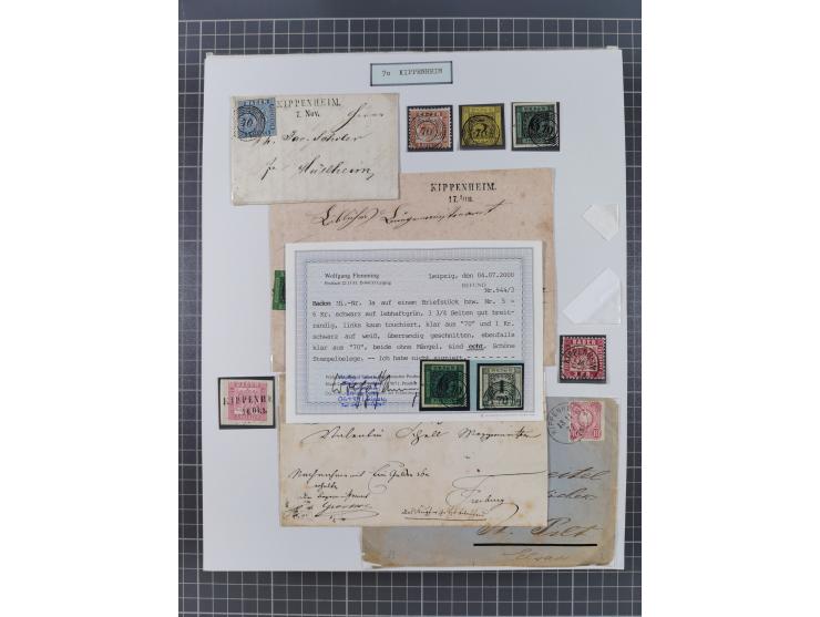 AACH bis ZELL, große Stempelsammlung von Vorphilatelie bis Nachverwendungen in 15 Schubern, mit über 900 Belegen und vielen l