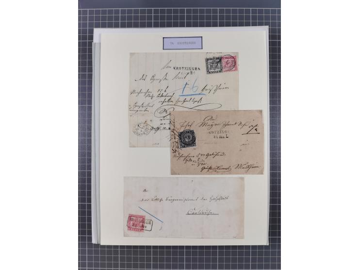 AACH bis ZELL, große Stempelsammlung von Vorphilatelie bis Nachverwendungen in 15 Schubern, mit über 900 Belegen und vielen l