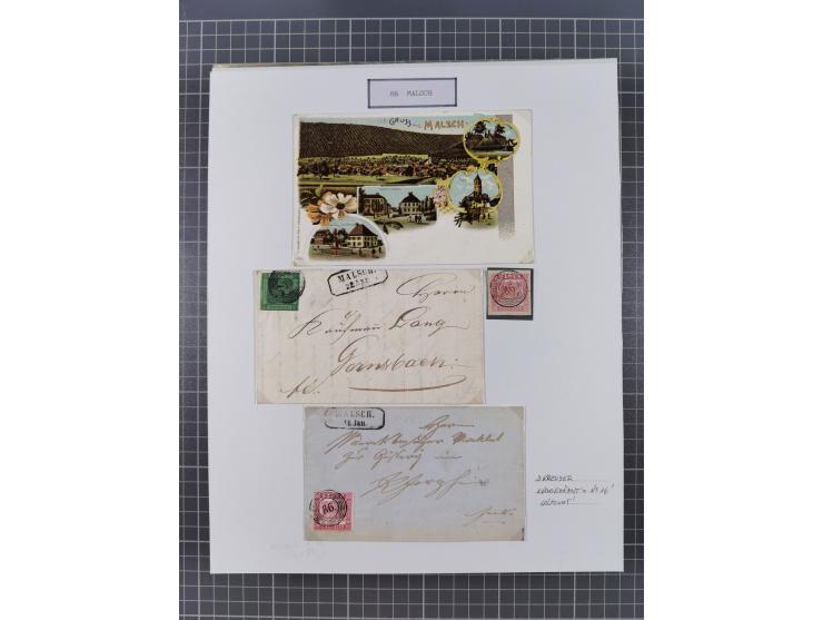 AACH bis ZELL, große Stempelsammlung von Vorphilatelie bis Nachverwendungen in 15 Schubern, mit über 900 Belegen und vielen l