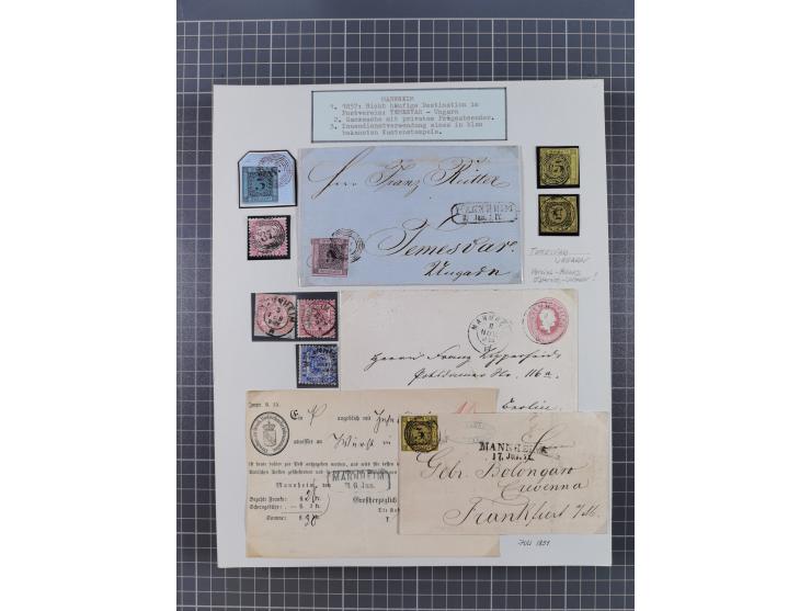 AACH bis ZELL, große Stempelsammlung von Vorphilatelie bis Nachverwendungen in 15 Schubern, mit über 900 Belegen und vielen l