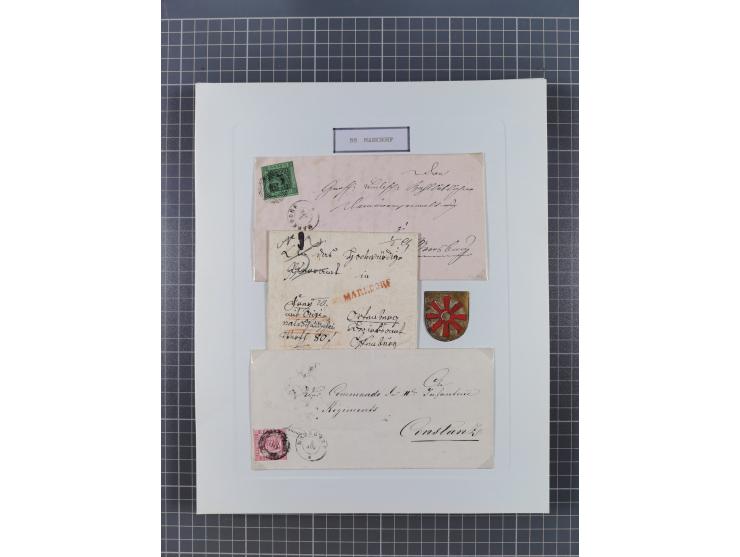 AACH bis ZELL, große Stempelsammlung von Vorphilatelie bis Nachverwendungen in 15 Schubern, mit über 900 Belegen und vielen l