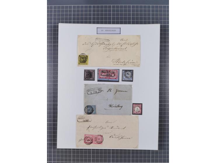 AACH bis ZELL, große Stempelsammlung von Vorphilatelie bis Nachverwendungen in 15 Schubern, mit über 900 Belegen und vielen l