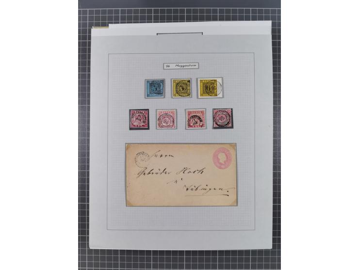 AACH bis ZELL, große Stempelsammlung von Vorphilatelie bis Nachverwendungen in 15 Schubern, mit über 900 Belegen und vielen l