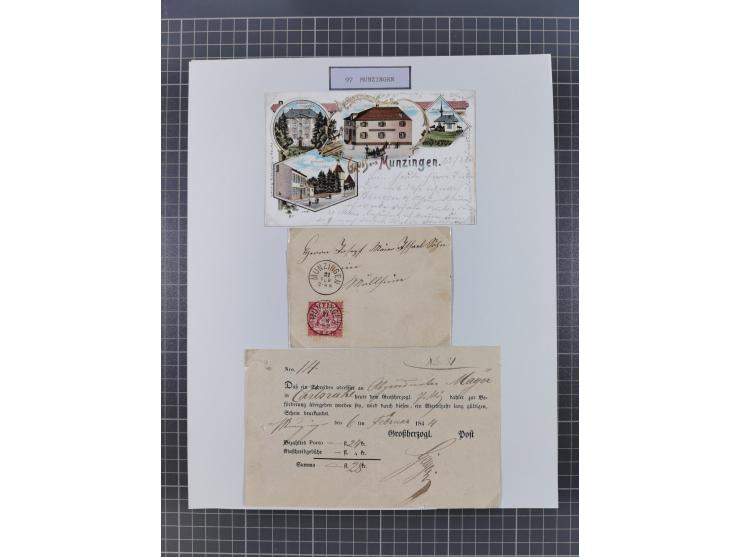 AACH bis ZELL, große Stempelsammlung von Vorphilatelie bis Nachverwendungen in 15 Schubern, mit über 900 Belegen und vielen l