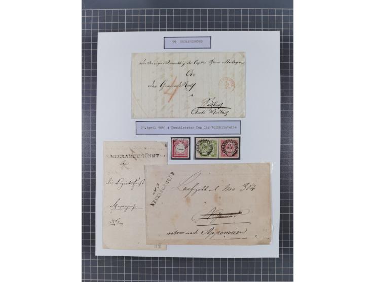 AACH bis ZELL, große Stempelsammlung von Vorphilatelie bis Nachverwendungen in 15 Schubern, mit über 900 Belegen und vielen l