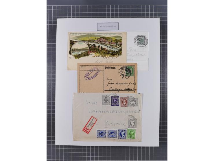 AACH bis ZELL, große Stempelsammlung von Vorphilatelie bis Nachverwendungen in 15 Schubern, mit über 900 Belegen und vielen l