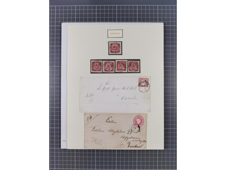 AACH bis ZELL, große Stempelsammlung von Vorphilatelie bis Nachverwendungen in 15 Schubern, mit über 900 Belegen und vielen l