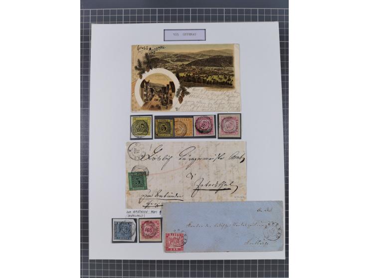 AACH bis ZELL, große Stempelsammlung von Vorphilatelie bis Nachverwendungen in 15 Schubern, mit über 900 Belegen und vielen l