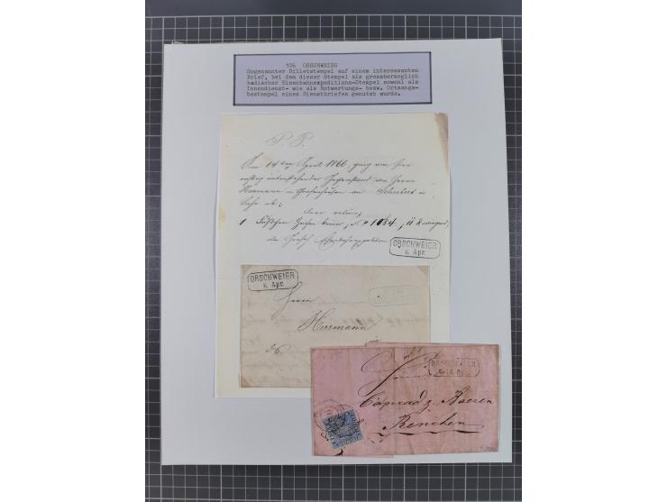 AACH bis ZELL, große Stempelsammlung von Vorphilatelie bis Nachverwendungen in 15 Schubern, mit über 900 Belegen und vielen l