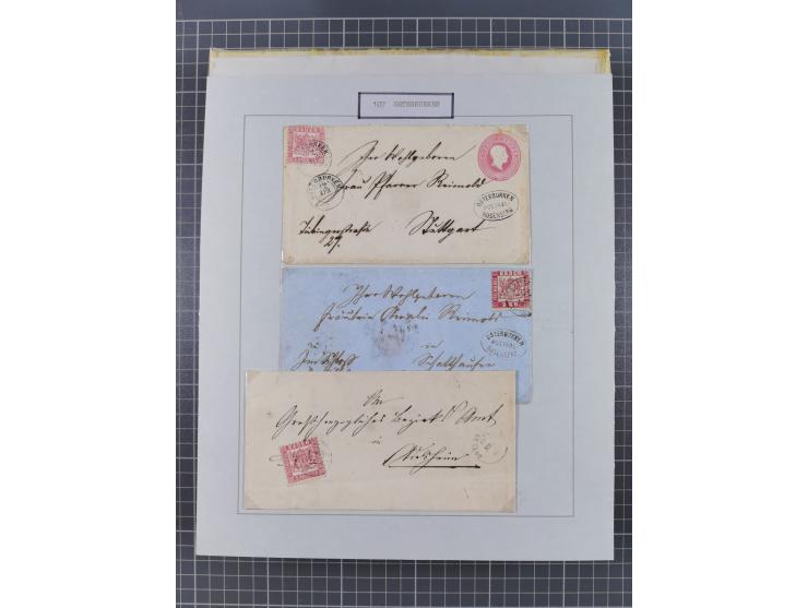 AACH bis ZELL, große Stempelsammlung von Vorphilatelie bis Nachverwendungen in 15 Schubern, mit über 900 Belegen und vielen l