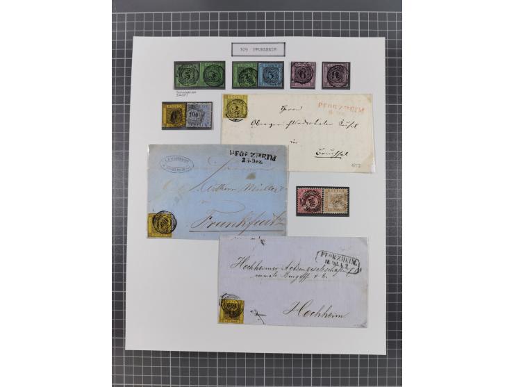 AACH bis ZELL, große Stempelsammlung von Vorphilatelie bis Nachverwendungen in 15 Schubern, mit über 900 Belegen und vielen l