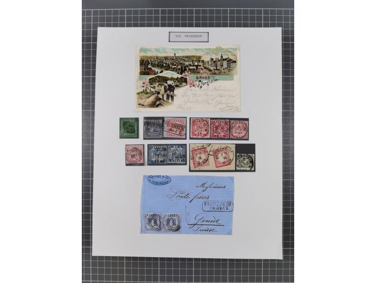 AACH bis ZELL, große Stempelsammlung von Vorphilatelie bis Nachverwendungen in 15 Schubern, mit über 900 Belegen und vielen l