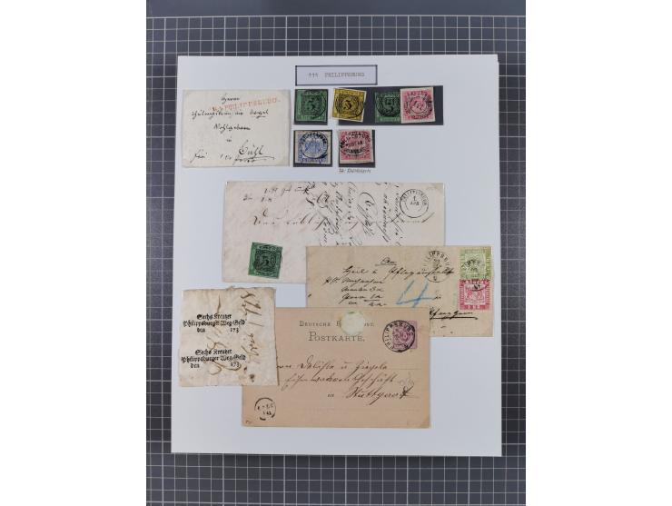 AACH bis ZELL, große Stempelsammlung von Vorphilatelie bis Nachverwendungen in 15 Schubern, mit über 900 Belegen und vielen l
