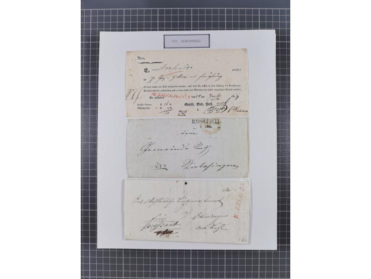 AACH bis ZELL, große Stempelsammlung von Vorphilatelie bis Nachverwendungen in 15 Schubern, mit über 900 Belegen und vielen l