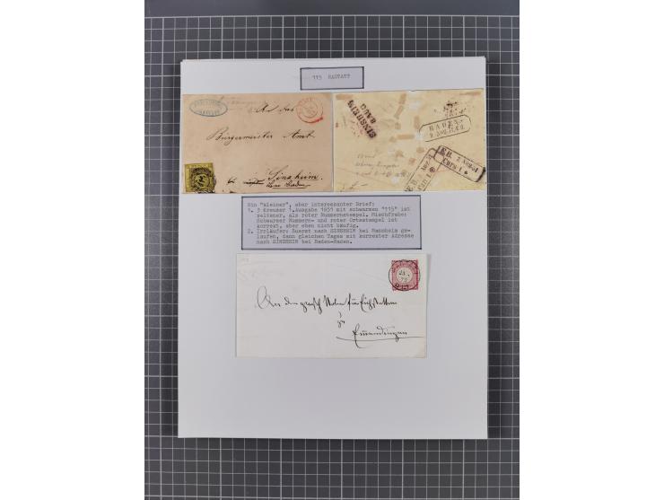 AACH bis ZELL, große Stempelsammlung von Vorphilatelie bis Nachverwendungen in 15 Schubern, mit über 900 Belegen und vielen l