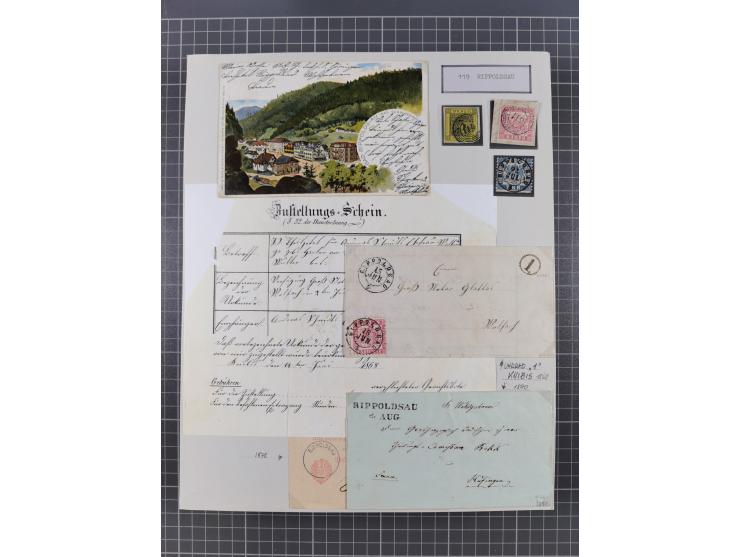 AACH bis ZELL, große Stempelsammlung von Vorphilatelie bis Nachverwendungen in 15 Schubern, mit über 900 Belegen und vielen l