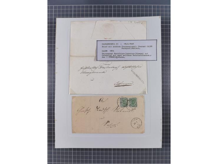 AACH bis ZELL, große Stempelsammlung von Vorphilatelie bis Nachverwendungen in 15 Schubern, mit über 900 Belegen und vielen l