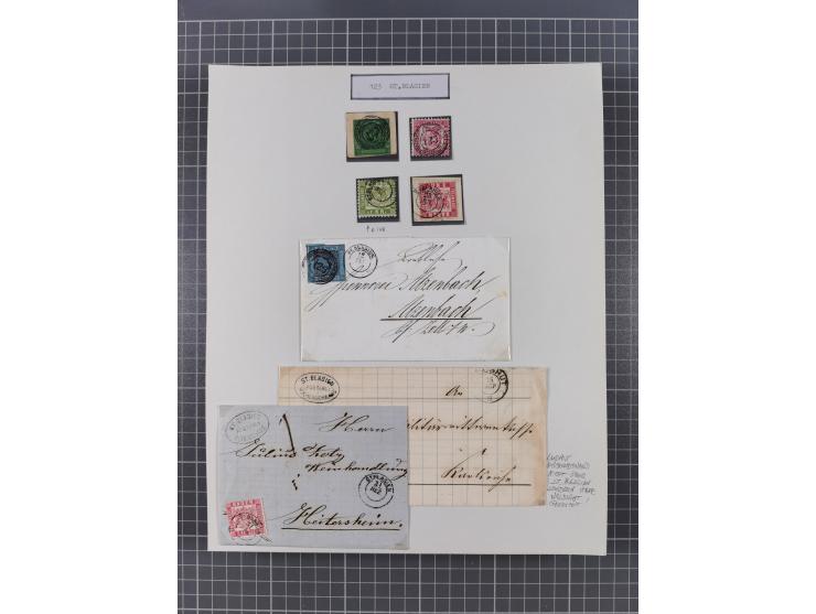 AACH bis ZELL, große Stempelsammlung von Vorphilatelie bis Nachverwendungen in 15 Schubern, mit über 900 Belegen und vielen l