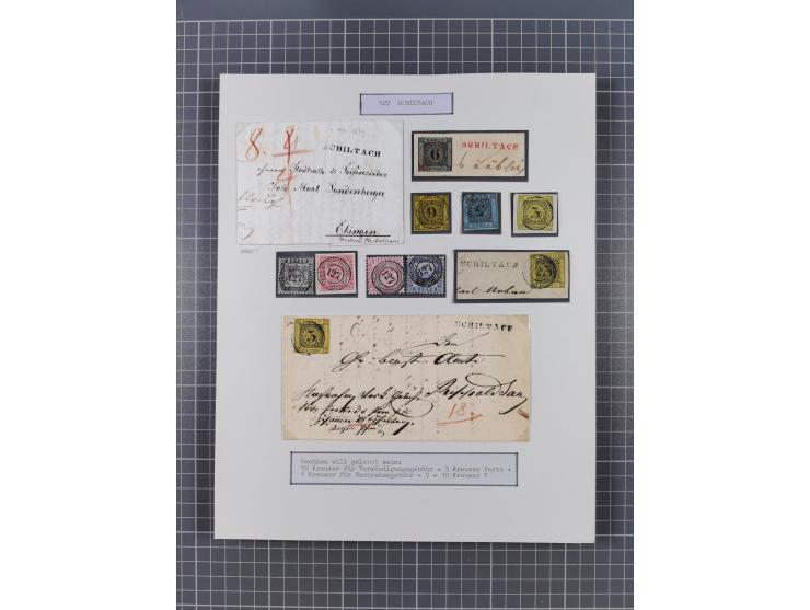 AACH bis ZELL, große Stempelsammlung von Vorphilatelie bis Nachverwendungen in 15 Schubern, mit über 900 Belegen und vielen l