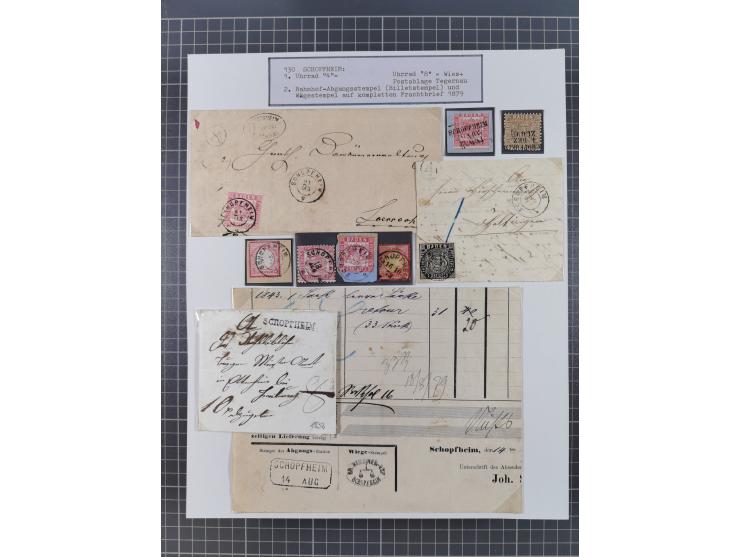 AACH bis ZELL, große Stempelsammlung von Vorphilatelie bis Nachverwendungen in 15 Schubern, mit über 900 Belegen und vielen l