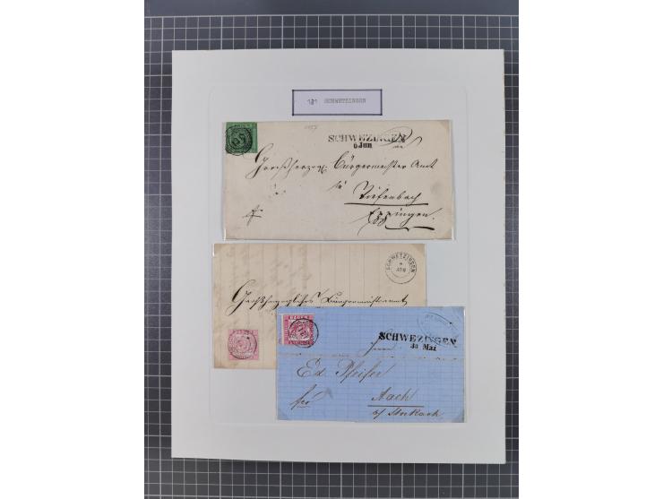 AACH bis ZELL, große Stempelsammlung von Vorphilatelie bis Nachverwendungen in 15 Schubern, mit über 900 Belegen und vielen l