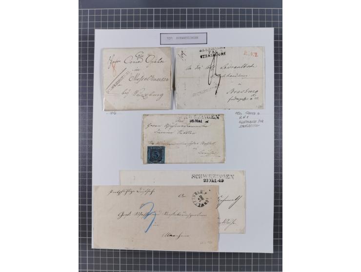 AACH bis ZELL, große Stempelsammlung von Vorphilatelie bis Nachverwendungen in 15 Schubern, mit über 900 Belegen und vielen l