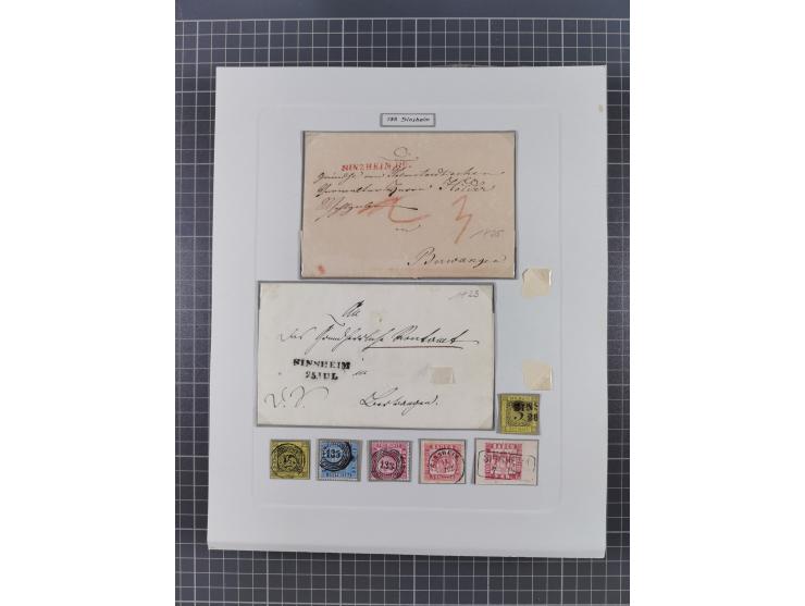 AACH bis ZELL, große Stempelsammlung von Vorphilatelie bis Nachverwendungen in 15 Schubern, mit über 900 Belegen und vielen l