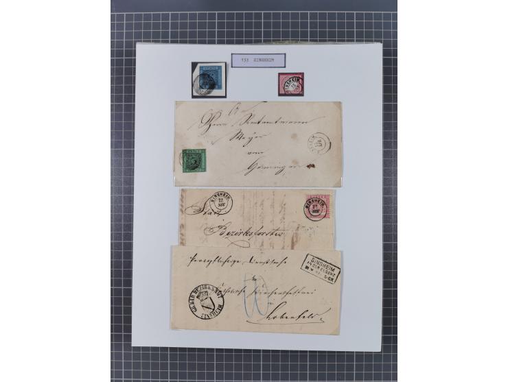 AACH bis ZELL, große Stempelsammlung von Vorphilatelie bis Nachverwendungen in 15 Schubern, mit über 900 Belegen und vielen l