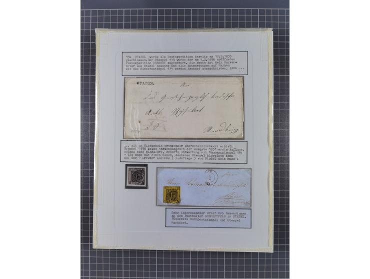 AACH bis ZELL, große Stempelsammlung von Vorphilatelie bis Nachverwendungen in 15 Schubern, mit über 900 Belegen und vielen l
