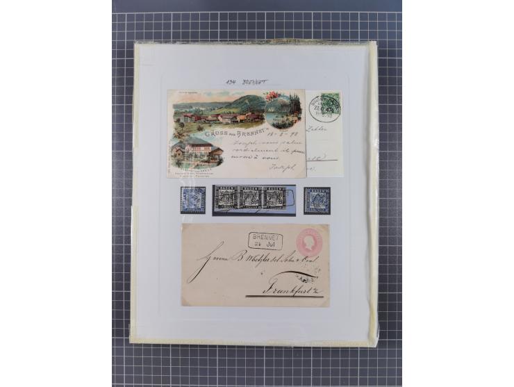 AACH bis ZELL, große Stempelsammlung von Vorphilatelie bis Nachverwendungen in 15 Schubern, mit über 900 Belegen und vielen l