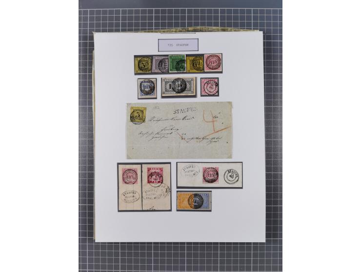 AACH bis ZELL, große Stempelsammlung von Vorphilatelie bis Nachverwendungen in 15 Schubern, mit über 900 Belegen und vielen l