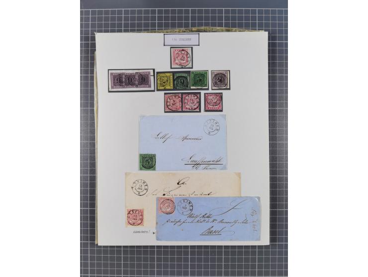 AACH bis ZELL, große Stempelsammlung von Vorphilatelie bis Nachverwendungen in 15 Schubern, mit über 900 Belegen und vielen l