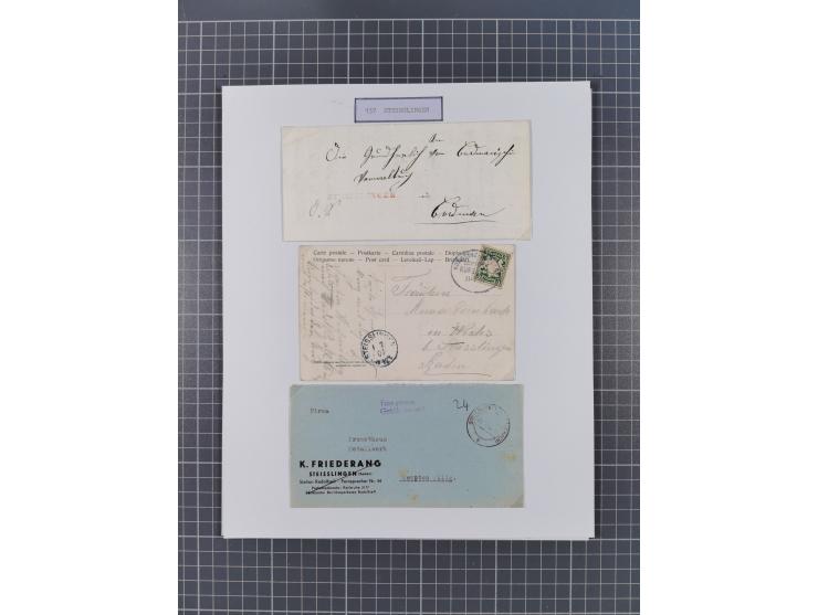 AACH bis ZELL, große Stempelsammlung von Vorphilatelie bis Nachverwendungen in 15 Schubern, mit über 900 Belegen und vielen l