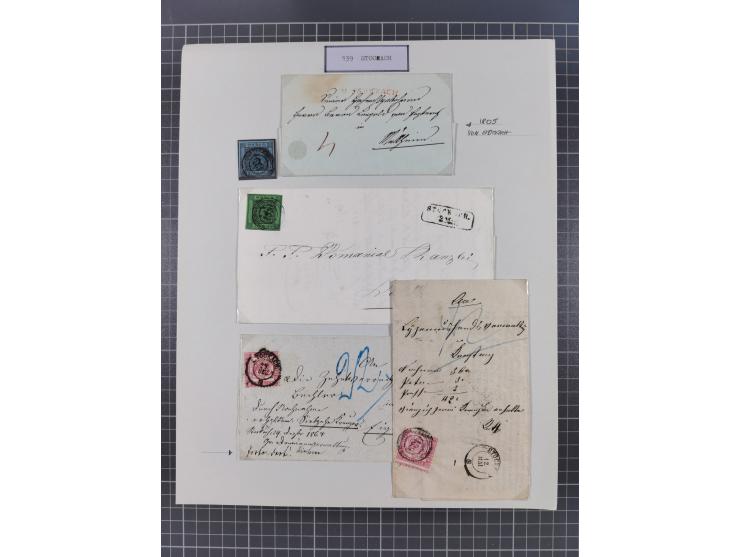 AACH bis ZELL, große Stempelsammlung von Vorphilatelie bis Nachverwendungen in 15 Schubern, mit über 900 Belegen und vielen l