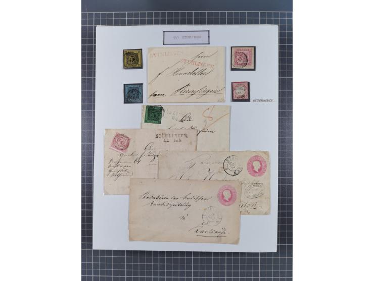 AACH bis ZELL, große Stempelsammlung von Vorphilatelie bis Nachverwendungen in 15 Schubern, mit über 900 Belegen und vielen l