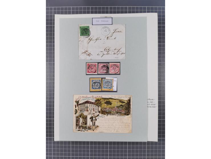 AACH bis ZELL, große Stempelsammlung von Vorphilatelie bis Nachverwendungen in 15 Schubern, mit über 900 Belegen und vielen l