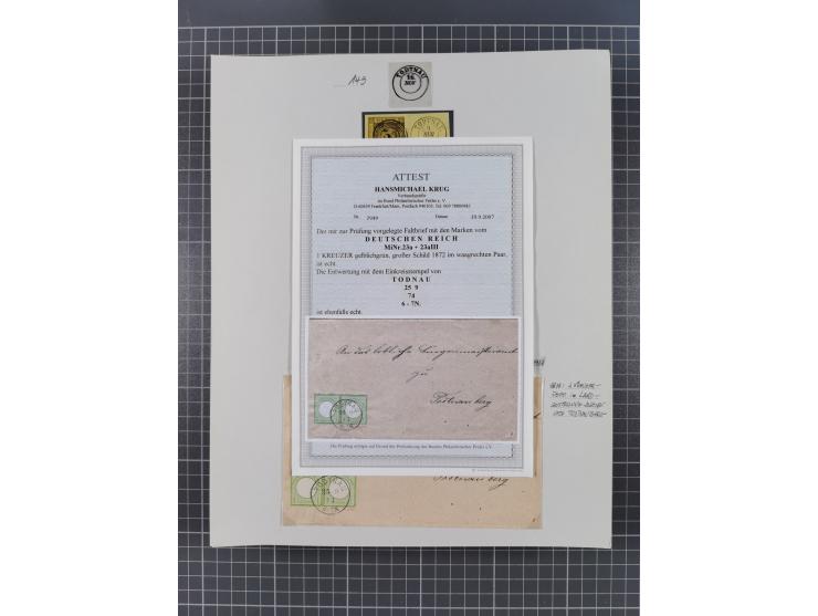 AACH bis ZELL, große Stempelsammlung von Vorphilatelie bis Nachverwendungen in 15 Schubern, mit über 900 Belegen und vielen l