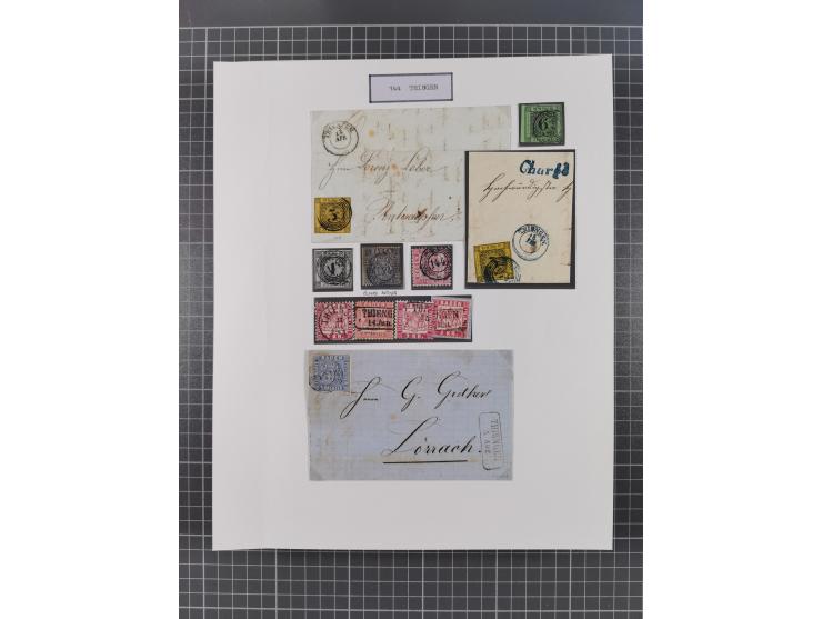 AACH bis ZELL, große Stempelsammlung von Vorphilatelie bis Nachverwendungen in 15 Schubern, mit über 900 Belegen und vielen l