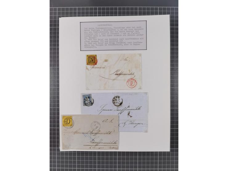 AACH bis ZELL, große Stempelsammlung von Vorphilatelie bis Nachverwendungen in 15 Schubern, mit über 900 Belegen und vielen l