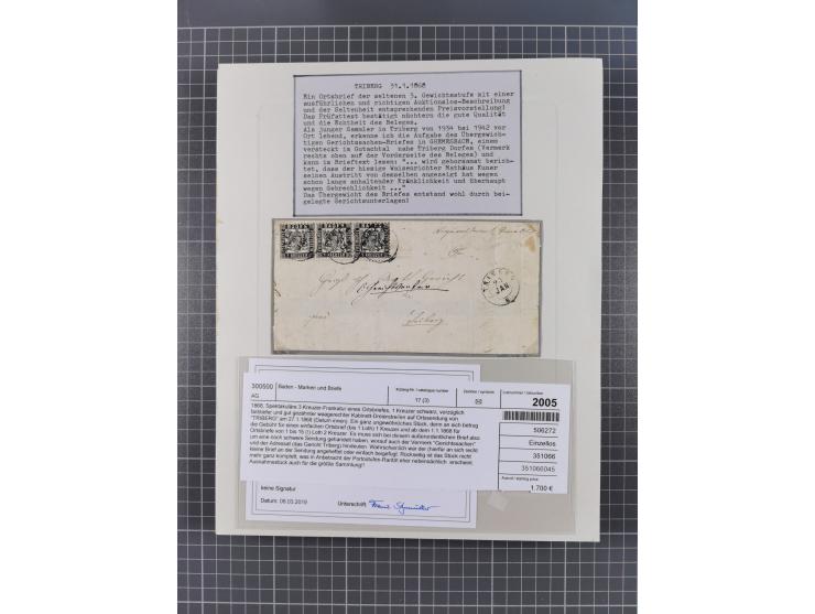 AACH bis ZELL, große Stempelsammlung von Vorphilatelie bis Nachverwendungen in 15 Schubern, mit über 900 Belegen und vielen l