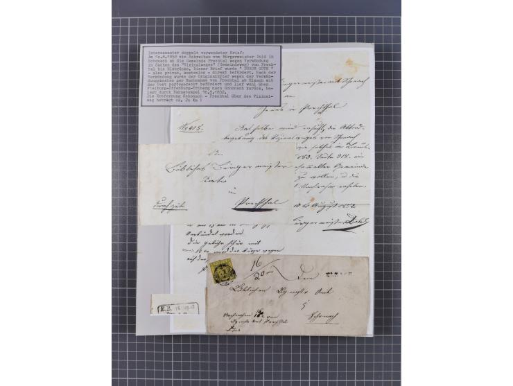 AACH bis ZELL, große Stempelsammlung von Vorphilatelie bis Nachverwendungen in 15 Schubern, mit über 900 Belegen und vielen l