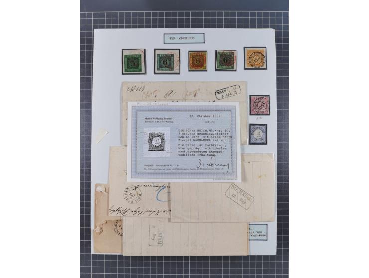 AACH bis ZELL, große Stempelsammlung von Vorphilatelie bis Nachverwendungen in 15 Schubern, mit über 900 Belegen und vielen l