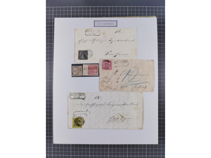 AACH bis ZELL, große Stempelsammlung von Vorphilatelie bis Nachverwendungen in 15 Schubern, mit über 900 Belegen und vielen l