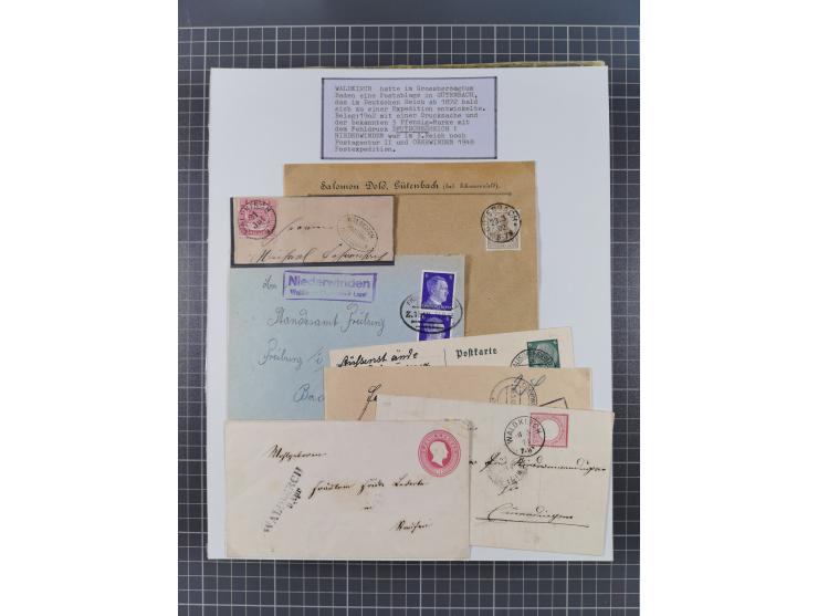 AACH bis ZELL, große Stempelsammlung von Vorphilatelie bis Nachverwendungen in 15 Schubern, mit über 900 Belegen und vielen l