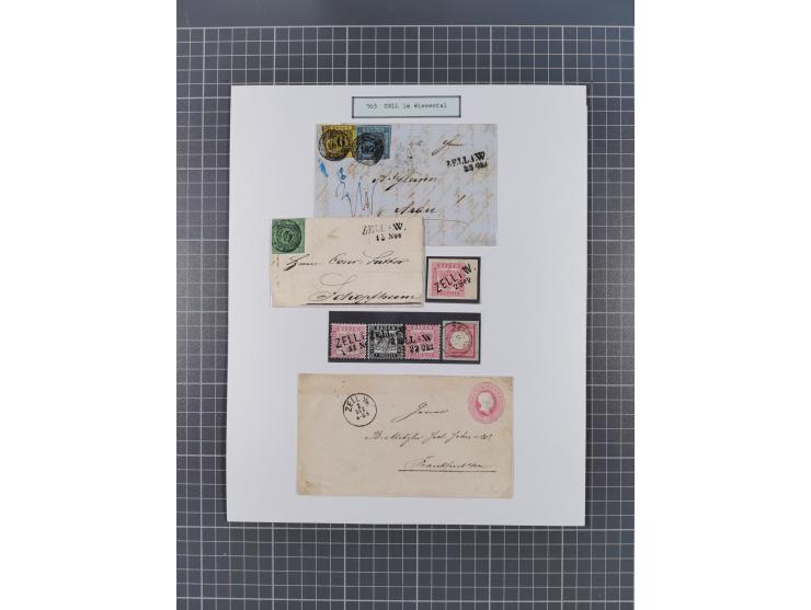 AACH bis ZELL, große Stempelsammlung von Vorphilatelie bis Nachverwendungen in 15 Schubern, mit über 900 Belegen und vielen l