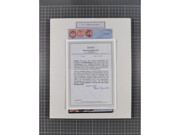 AACH bis ZELL, große Stempelsammlung von Vorphilatelie bis Nachverwendungen in 15 Schubern, mit über 900 Belegen und vielen l