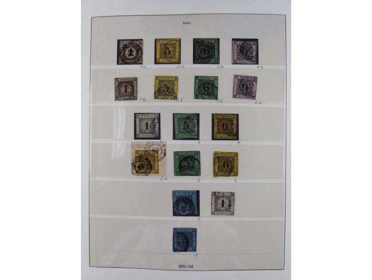 1849/1920, Baden bis Württemberg, meist gestempelte Sammlung mit besseren Werten und Ausgaben, ab Baden Mi.-Nr. 1a sign. Drah