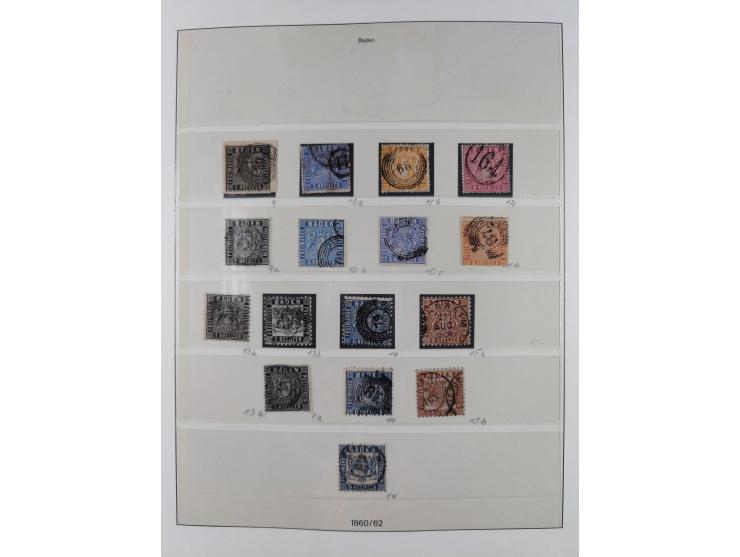 1849/1920, Baden bis Württemberg, meist gestempelte Sammlung mit besseren Werten und Ausgaben, ab Baden Mi.-Nr. 1a sign. Drah