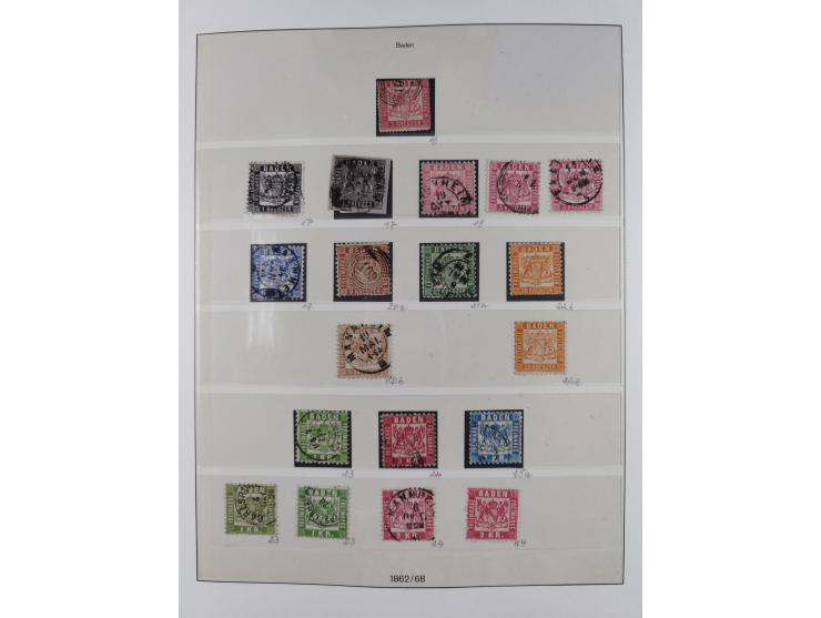 1849/1920, Baden bis Württemberg, meist gestempelte Sammlung mit besseren Werten und Ausgaben, ab Baden Mi.-Nr. 1a sign. Drah