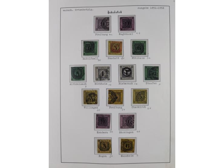 1849/1920, Baden bis Württemberg, meist gestempelte Sammlung mit besseren Werten und Ausgaben, ab Baden Mi.-Nr. 1a sign. Drah